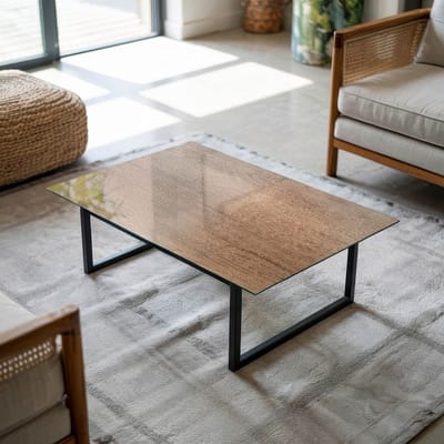 Coloray Tafelblad - Los Tafelblad - 80x60 cm - Bruin - Rechthoek Glazen Tafelblad - Glas Voor Tafelblad - Tafelblad Van Glas - Tafelblad Vierkant - Salontafel Blad woonkamerdecoratie