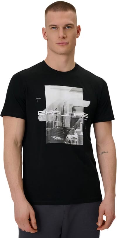 4F T-shirt Heren Zwart - Maat M
