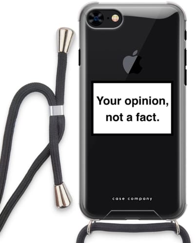 Case Company® - Hoesje met koord geschikt voor iPhone 8 hoesje met Koord - Your opinion - Telefoonhoesje met Zwart Koord - Bescherming aan alle Kanten en Over de Schermrand