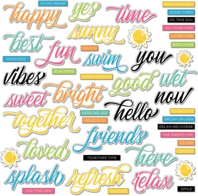 49 And Market - Vintage Aristry Sunburst Chipboard Words