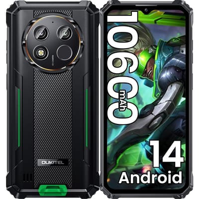 Oukitel WP28E Robuuste Mobiele Telefoon, 6,52-inch HD+ Display, 10600mAH Smartphone, 8GB+64GB, IP68 & IP69K & MIL-STD-810H, Camera Achterkant 13MP groen