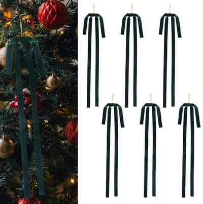 Virtubuy - Fluwelen kerststrikken - Decoratieve hanger - Vintage stijl - Polyester - Kerstdecoratie - Geschikt voor elke kerstboom