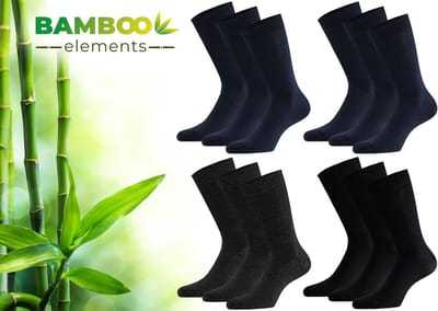 Bamboo Elements - Bamboe Sokken Heren - 12 Paar -Navy Assorti - 35 38 - Lange Sokken - Kousen Heren Sokken - Anti Zweet - Duurzaam