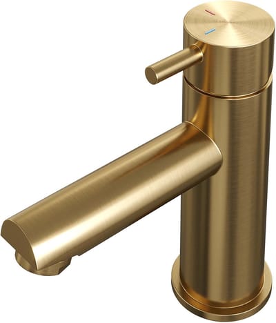 Brauer Gold Edition lage opbouw wastafelmengkraan model B goud geborsteld PVD