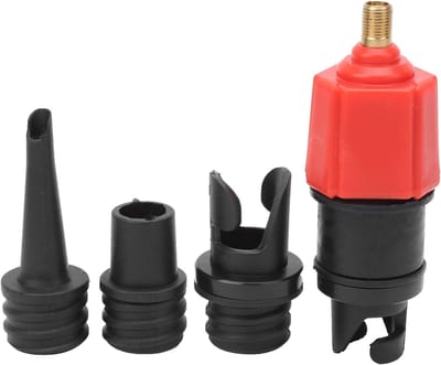 Ventieladapter Luchtpomp - Opblaasbare Klep Adapter - Watersport Accessoires - Universele Compatibiliteit - 3 Mondstukken - Zwart Rood