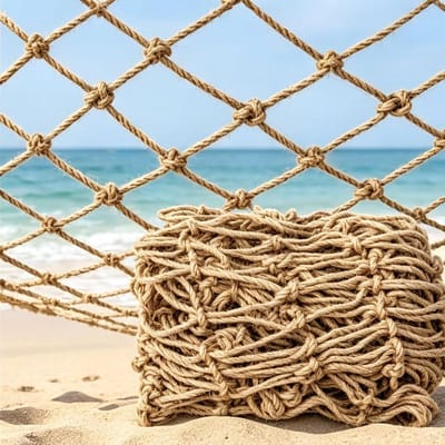 Hennep Touw Net - Veiligheidsnet Klimnet - Veiligheid Balkon - Natuurlijke Jute Vezels - 1M x 3M - Jute