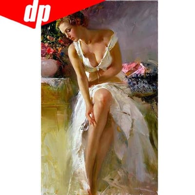 5D ronde diamant sexy vrouwen diamant borduurwerk diy handwerk diamant schilderij 20X30 beige