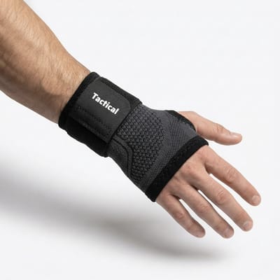 Tactical Fightwear Polsbrace Compressie Zwart - Duimgat & Strap - S