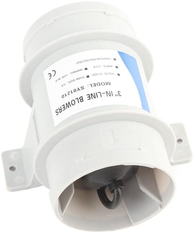 Allecto - Bilge Blower Fan - 12V Luchtblazer - Stil en Efficiënt - 3 Inch - Luchtcirculatie - Ideaal voor Jachten en Boten