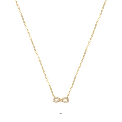 Twice As Nice Halsketting in zilver, oneindigheid met zirkonia Goudkleurig 42cm+5cm