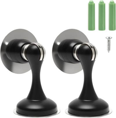 Stijlvolle Magnetische Deurstopper - 2 Stuks RVS, Zelfklevend en Schroefmontage, Ideaal voor Thuisgebruik en Veiligheid