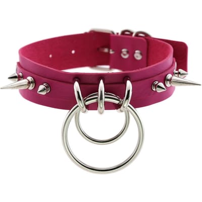 Punk Metalen Spikes Kraag Meisjes Leer Harness Choker Ketting voor Vrouwen Party Club Chockers Gotische Sieraden Harajuku 2019 brown