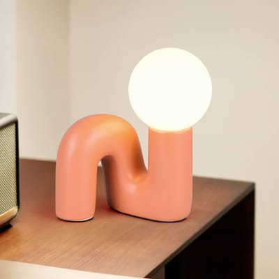 Reality Leuchten Tafellamp Quinn, oranje, hoogte 22 cm, keramiek/glas, G9