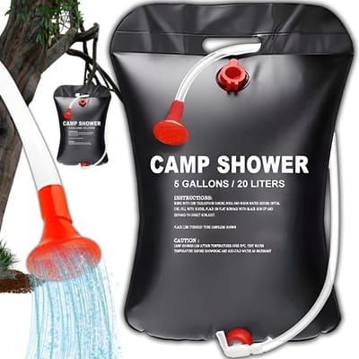 20 Liter Solar Campingdouche – Zonneverwarmde Waterzak met Douchekop, Ideaal voor Outdoor, Wandelen, Reizen en Kamperen