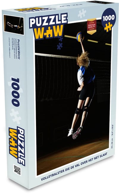Puzzel Volleybalster die de val over het net slaat - Legpuzzel - Puzzel 1000 stukjes volwassenen