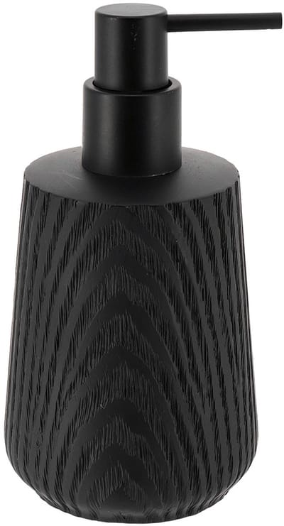 Tendance Zeeppompje/zeepdispenser - zwart - hout look - kunststof - 350 ml