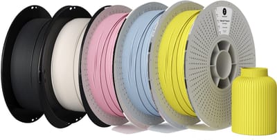 Kexcelled PLA Mat Combideal - 5x 1kg 3D Printer Filament - Mat Zwart, Mat Wit, Mat Marine Blauw, Mat Chelsea Rood, Mat Grijs