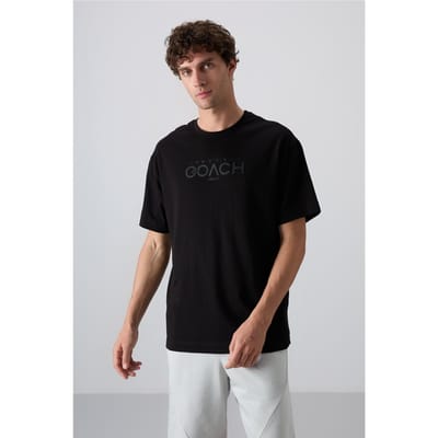 Oversized Logo Patch Crew Neck T-shirt