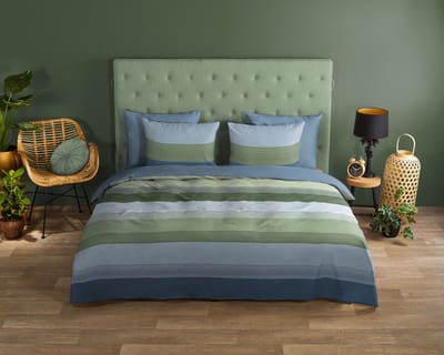 Good Morning dekbedovertrek strepen - 1 persoons 140x200/220 cm - Multi - 100% Katoen renforc�