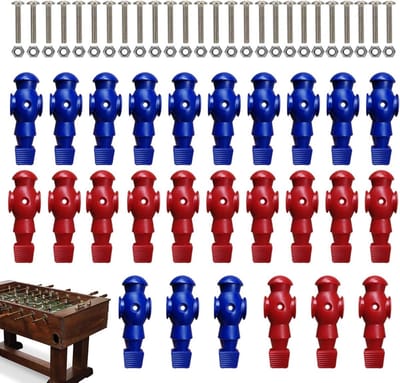 Tafelvoetbalspelers - Reserveonderdelen - Tafelspel - Hars materiaal - 26 stuks - Rood en blauw
