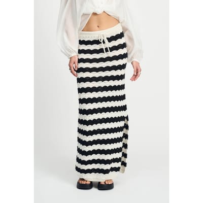 POM Amsterdam Skirt - Crochet Black White Maat: 34 | Maxi Rokken Outlet | Dames | Zwart