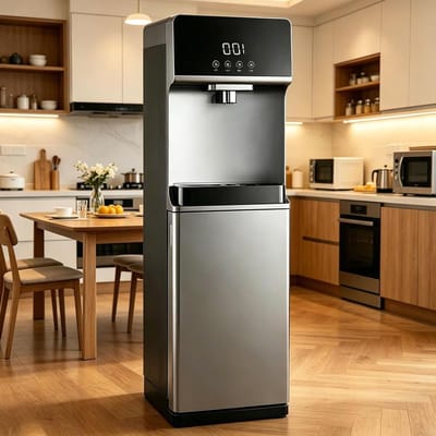 Waterdispenser Onderlader - Waterkoeler - Direct Warme Dranken - 5 Temperatuurstanden - 102 cm Hoog - Grijs