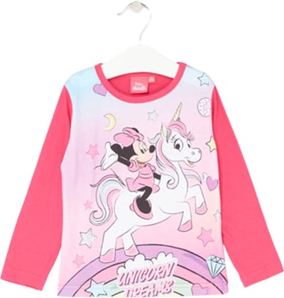 Disney Minnie Mouse Shirt - Lange Mouw - Eenhoorn - Roze - Maat 98