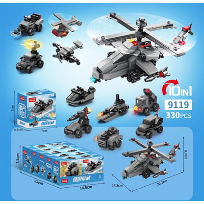 10 Stuks Creatieve Bouwstenen Dier Kerstauto Oceaan Insect Model Kinderen Gemonteerd Speelgoed Interessant Dierlijk Ornament Cadeaus
