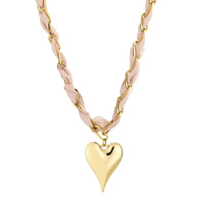 Bijoutheek Collier Bandana Stof Hart Khaki