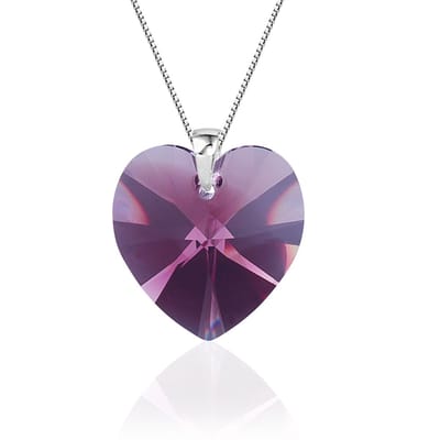 Montebello Ketting Posidonia HZ103 - Swarovski Hart - 925 Zilver Gerhod. - Ø18mm - 45cm