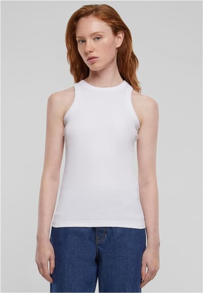Urban Classics - Racer Back Rib Mouwloze top - M - Wit