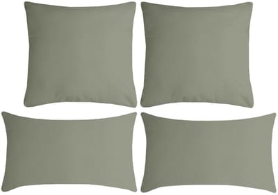 Stof Textile sierkussen Nelson - set 4x - groen - 2 formaten - bank kussens - polyester