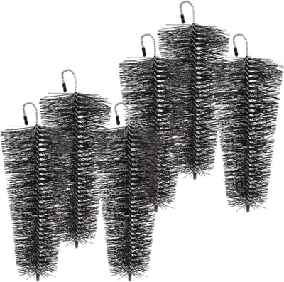 Dakgootborstel Set - Regenpijp Bescherming - Verstopping Voorkomen - Conische Vorm Verstelbaar - 6x 25cm 8-12cm - Zwart