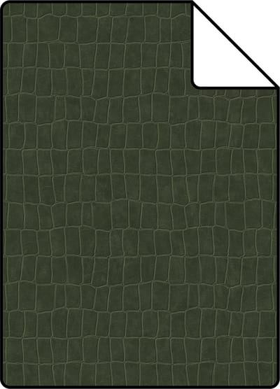 Proefstaal ESTAhome behang krokodillenhuid vergrijsd olijfgroen - 26.5 x 21 cm - 139187-S