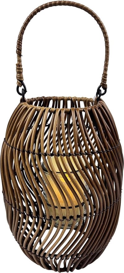 Dekoratief | Lantaarn m/oor, naturel, pvc/glas, 23x23x33cm | A250656
