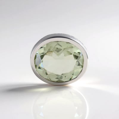 Cavill - Zilveren hanger 925 Sterling - Platinadi placa - Groene amethist 3 6 ct ovaal Brasil - Monosono collectie elegant sieraad