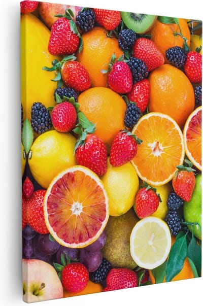 Artaza Canvas Schilderij Citroen - 40x50 cm - Wanddecoratie Fruit - Muurdecoratie Keuken - Kamer Accessoires Woonkamer