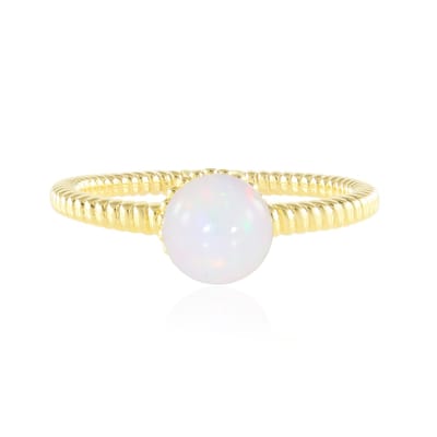 Cavill - Zilveren ring 925 Sterling met 1,259 ct ronde Welo-opaal uit Ethiopië - Vergulde band - Moderne, elegante damesring - Ethische edelsteen