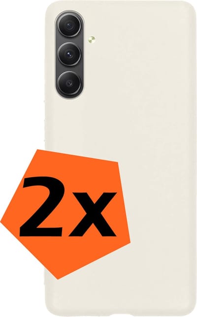 Hoes - 2 Stuks - Geschikt voor Samsung Galaxy A34 - Sterk & Shockproof - Case Siliconen - Back Cover - Telefoon Hoes - Wit