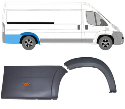 Sierlijst zijlijst achter spatbord met lamp voor Citroen Jumper 2006-2018