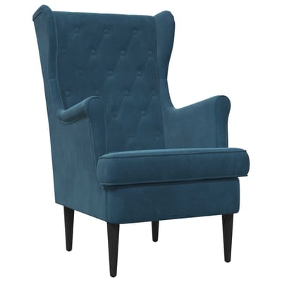 vidaXL - Fauteuil - Blauw - Fluweel