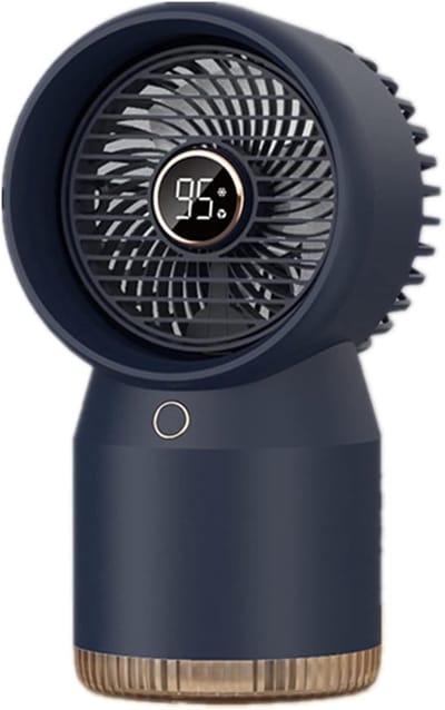 Ventilator met Mistfunctie - Persoonlijke Koeler - Zomerse Verkoeling - Draadloos Oplaadbaar - 390 ml Tank - Marineblauw