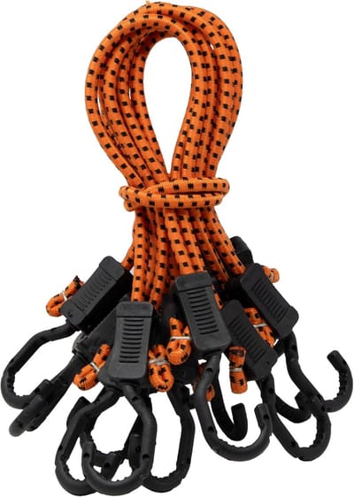 61 cm Verstelbare Bungeekoorden met Haken – Sterk en Duurzaam Spanband Set (10 Stuks)