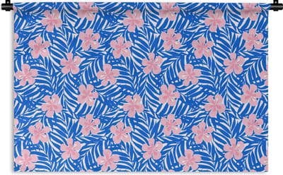 Wandkleed - Wanddoek - Hawaii - Bloesem - Tropisch - Patronen - 180x120 cm - Wandtapijt