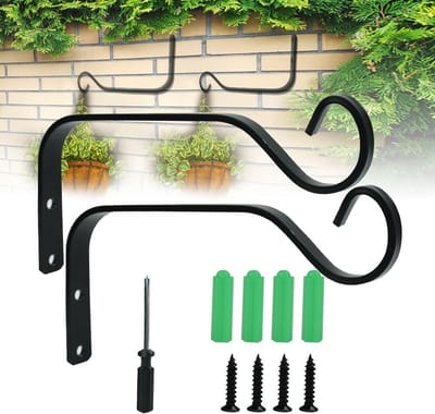 2 stuks wandhouders voor hangplanten, 18,5 cm, wandhaken voor lantaarns en bloempotten, stevige ophangbeugels voor binnen en buiten gebruik