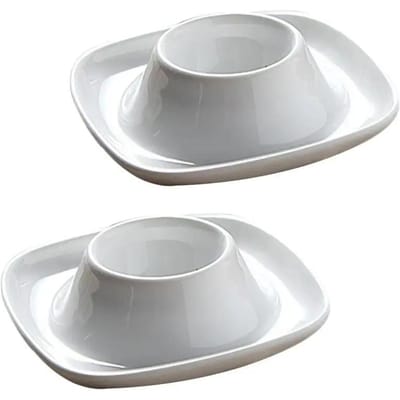 Coquetier Porte-Petit-Déjeuner Facile Support Maison Étagère Espace Cuisine Restaurant (blanc) Œufs Gadgets Accessoires de Cuisine 2 Pièces Céramique gray