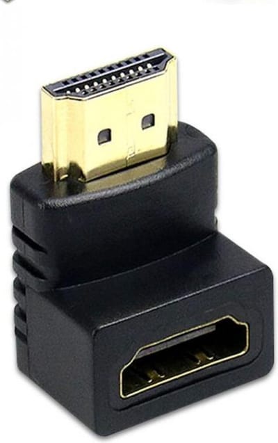 NÖRDIC HDMI-N5011 HDMI naar HDMI haakse adapter - Mannetje naar Vrouwtje - 4K - Zwart