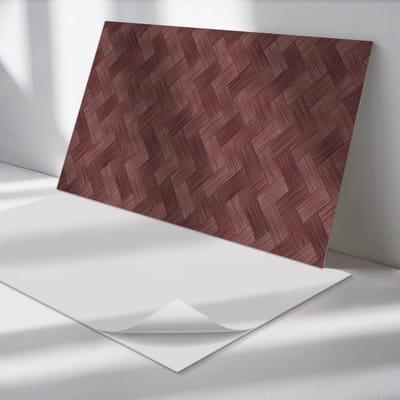 Wallfluent Vinyl Wandpaneel - Houten vlechtpatroon Vinyl Wandbekleding - 100 cm x 50 cm - Bruin PVC wandpaneel - Verpakking van 1 stuk - Rechthoekig Wandbekleding Vinyl - Texturen Wandpaneel - Zelfklevend Muurpaneel - Wandpaneel Keuken en Badkamer