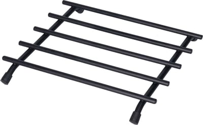 Bellatio design Pannenonderzetter - 2x - zwart - metaal - 20 x 20 cm - ovenschaal onderzetter