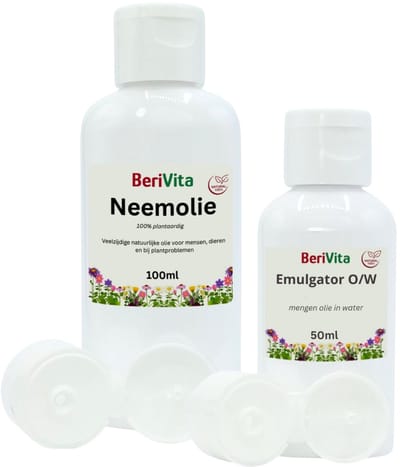 Combinatieset: Neemolie 100ml en Emulgator 50ml - Pure Neem Olie Makkelijk Mixen voor Neemspray of Neemoplossing